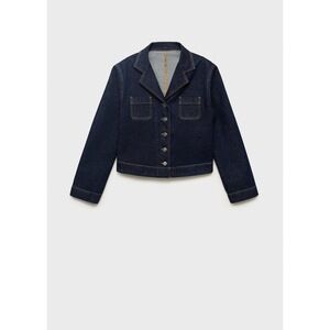 MANGO - Fitted denim jacket with pockets open blue - L - Woman